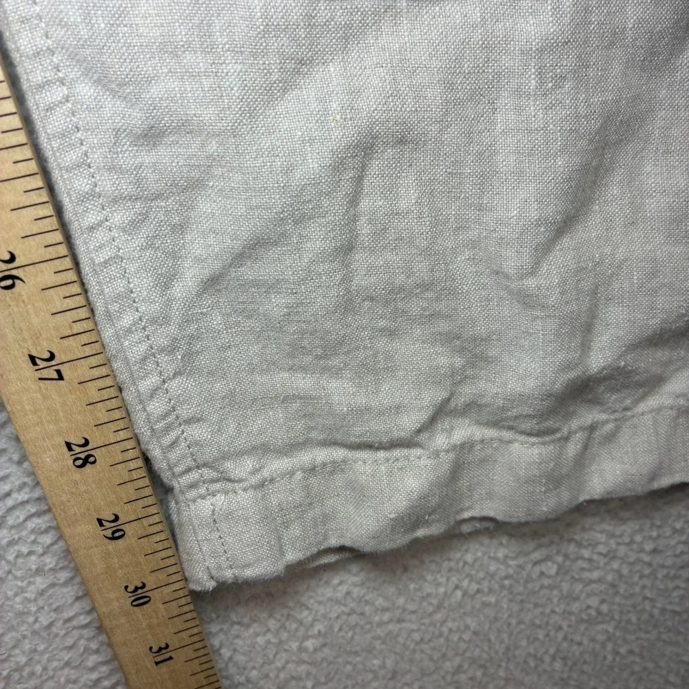 Caribbean Linen Pants Men 44x30 Beige Relaxed Drawstring Beach Coastal Summer